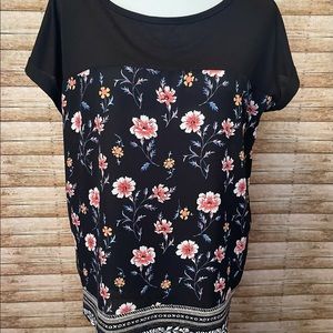 Rewind black floral blouse